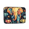 DJUETRUI Colorful Elephant and Leaf Print Laptop Case 13 inch Shockproof Protective Notebook Bag Water Resistant Laptop Sleeve, Black view 1