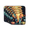 DJUETRUI Colorful Elephant and Leaf Print Laptop Case 13 inch Shockproof Protective Notebook Bag Water Resistant Laptop Sleeve, Black view 2