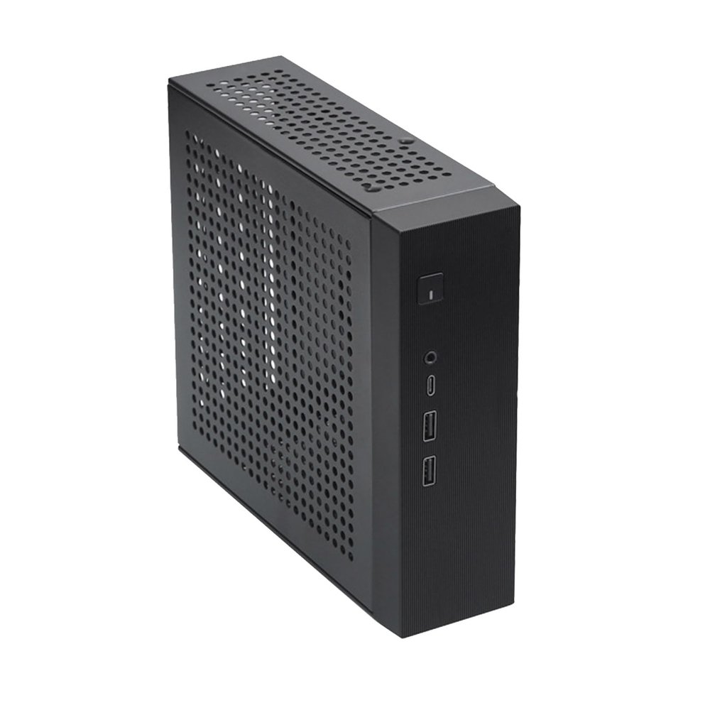JAGTRADE Mini Case Stylish ITX Computer Case Space Saving Mini Desktop Case Chassis Foot Stand 180W Power Adapter forOptions, 21.2x19x6cm