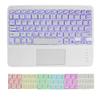 Wireless Bluetooth Keyboard,10-inch Ultra-Slim 7 Color Backlight with Touchpad,Rechargeable Wireless Magnetic Bluetooth Portable Keyboard,for Smartphone Laptop Tablet Travel (White) view 1