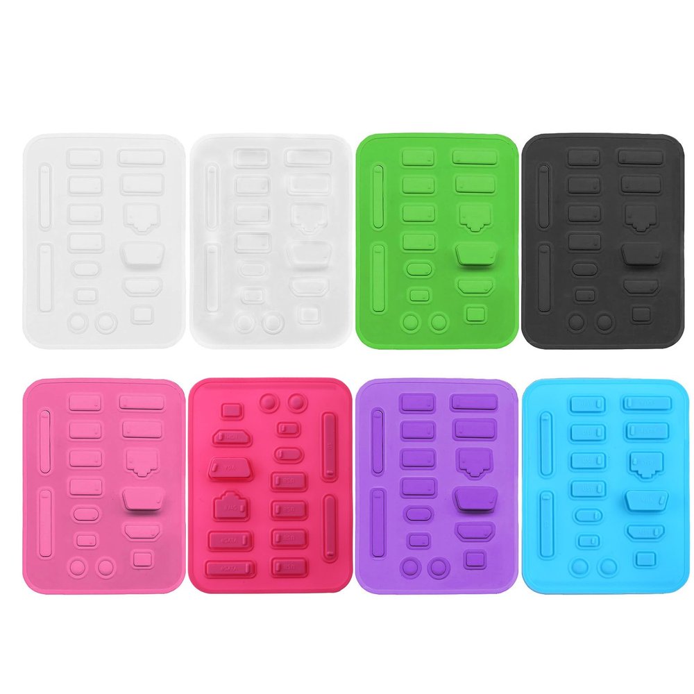 JAGTRADE 16 Pcs Anti Dust Plug Silicone Cap Computer Port Cover PC Interface Stopper Socket Protecor