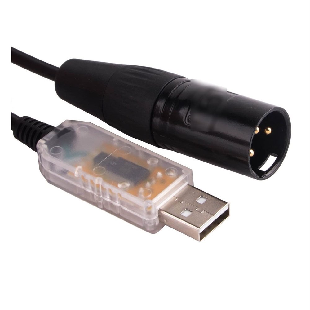 F-T-D-I USB to 3Pin X-L-R D-M-X RS485 Serial Adapter Converter Audio Management System Speaker Cable Compatible with DP448 Marani DPA240P (Size : 1M, Color : Transparent USB)