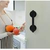 FJYDM 2 Pcs 190mm Large Cabinet Door Drawer Handles Knobs Pull Helper Auxiliary Handle Suction Cup Handle Self Stick Pull Handle Black (Color : B 4pcs) view 2