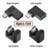 xiwai 90/360 Degree Angled USB-C to Micro USB Adapter 4 Pack, USB2.0 Type C Female to Micro USB Male Power Data Adapter(Right & Left &Up & Down) for Phone Tablet view 3