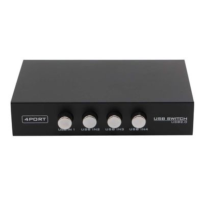 JAGTRADE USB Printer Sharing Device, 4 in 1 Out Printer Sharing Device 4-Port Manual KVM Switching Splitter Hub Converter, 11x6.7x2.4cm