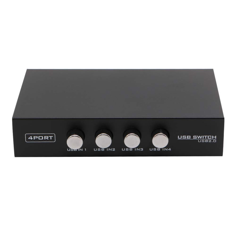 JAGTRADE USB Printer Sharing Device, 4 in 1 Out Printer Sharing Device 4-Port Manual KVM Switching Splitter Hub Converter, 11x6.7x2.4cm