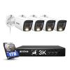ANNKE 8CH 3K Security Camera System, 8 Channel Surveillance DVR, 4x 5MP 2960*1665 CCTV Cams with Audio, Dual Light, Built-in Mic, AI Human/Vehicle Detection, IP67, Color Night Vision, 1TB Hard Drive view 1