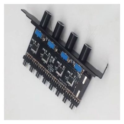 12V 4Pin 3Pin Speed Controller Knob 1 to 3 8 Way Compatible with Computer Regulator PC Case Cooling Fan Hub Easy Install Practical (Size : Large 4P)