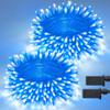JMEXSUSS 2 Pack 100 LED Blue and White Christmas Lights view 1