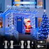 JMEXSUSS 2 Pack 100 LED Blue and White Christmas Lights view 2