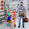 Wire Spool Rack Cable Caddy,Portable Wire Rack Dispenser with Wheel,Automotive Wiring Storage, Multi-Spool Wire/Cable Dispenser for Electrical Industrial & Retail Use view 4