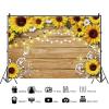 10x6.5ft Sunflower Backdrop Rustic Wood Gold Butterfly Sunflowers Photography Background Sunflower Theme Birthday Baby Shower Party Decoration Supplies Photo Booth Props view 2