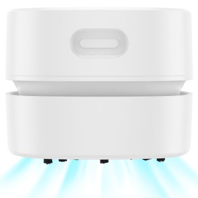 QENWKXZ Desktop Vacuum Cleaner 13500 RPM Powerful Rechargeable Mini Table Dust Sweeper with 1400mAh Battery Cordless Silent Portable Desk Dust Cleaner for Home Office Car