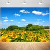 12x8ft Sunflower Backdrop Sunflowers Field Blue Sky Nature Scene Photography Background Sunflower Theme Birthday Party Kids Adults Portrait Decoration Supplies Photo Booth Props view 1