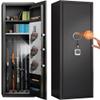 ErgoNova 57" Large Gun Safe,Biometric 5-Gun Safe Cabinet,Quick Access Long Gun Pistols,Rifles and Shotguns Gun Cabinet,with 3 Pistol Bags and LED Light Adjustable Gun Rack,Assembled(Black) view 1
