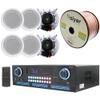 Home Theater System Kit 2000 Watts Bluetooth Amplifier with 6 Qty 6.5" 200 Watts in-Wall in-Ceiling Speakers & 16 Gauge 250 ft. Speaker Wire by Technical Pro view 1