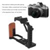 Camera Cage with Wood Handle, Anodized Anti Slip Easy to Install Accurate Modeling Various Handle Installations Secure Screw Fastening for ZFC (Black) view 4
