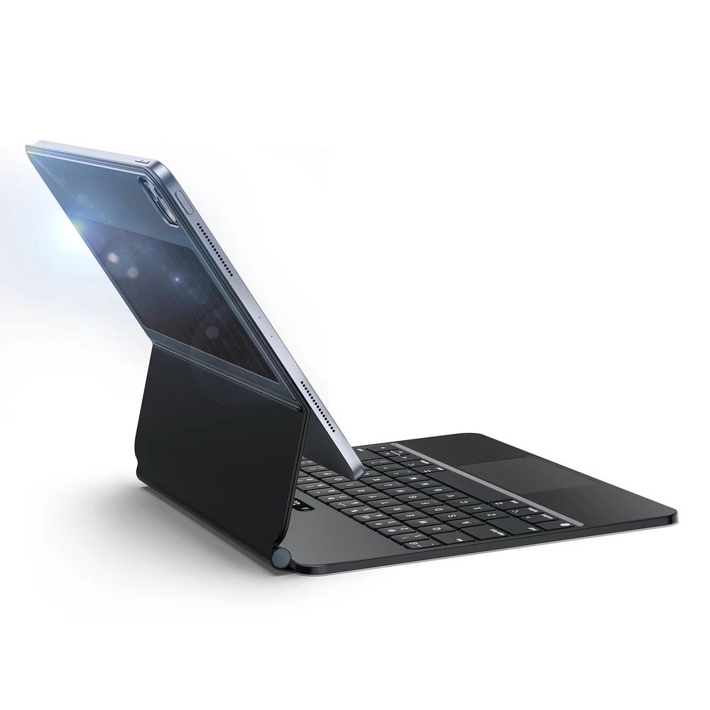 Case with Keyboard for iPad Air 11-inch (M3/M2, 2025/2024) & iPad Pro 11-inch (4th/3rd/2nd/1st Gen), Magnetic Magic-Style Keyboard Case for iPad Air 5/4, Light Charging, Multi-Touch Trackpad, Black