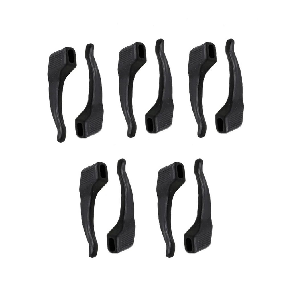 TakenE Round Silicone Antiskid Sleeve Sunglasses Leg Grip Cover Fasteners Ear Hook Non-Slip Covers Clear Accessories (Color : 5pairs-Hook Black)