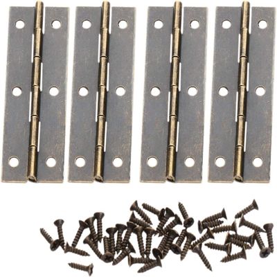 Antique Latch Hasp,Retro Bronze Iron Hinges,Butt Hinges Connectors 4Pcs 60 * 20mm Antique Bronze Furniture Hinge Cabinet Drawer Door Butt Hinge Vintage Jewelry Wooden Box Hinges for Door Furniture Doo