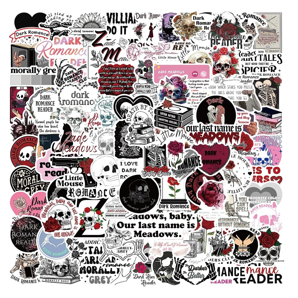 100 PCS Dark Romance Stickers,Bookish Reading Stickers for Kindle,Romance Stickers for Adult,Book Lovers Gifts