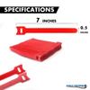 Kable Kontrol Reusable Cable Ties 20 Pack 7 Inch, Red, Cable Management Ties, Cord Wraps for Electrical Cords, Wire Management for Organizing Home, Office and Data Centers view 2