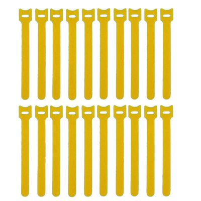 Kable Kontrol Reusable Cable Ties 20 Pack 7 Inch, Yellow, Cable Management Ties, Cord Wraps for Electrical Cords, Wire Management for Organizing Home, Office and Data Centers
