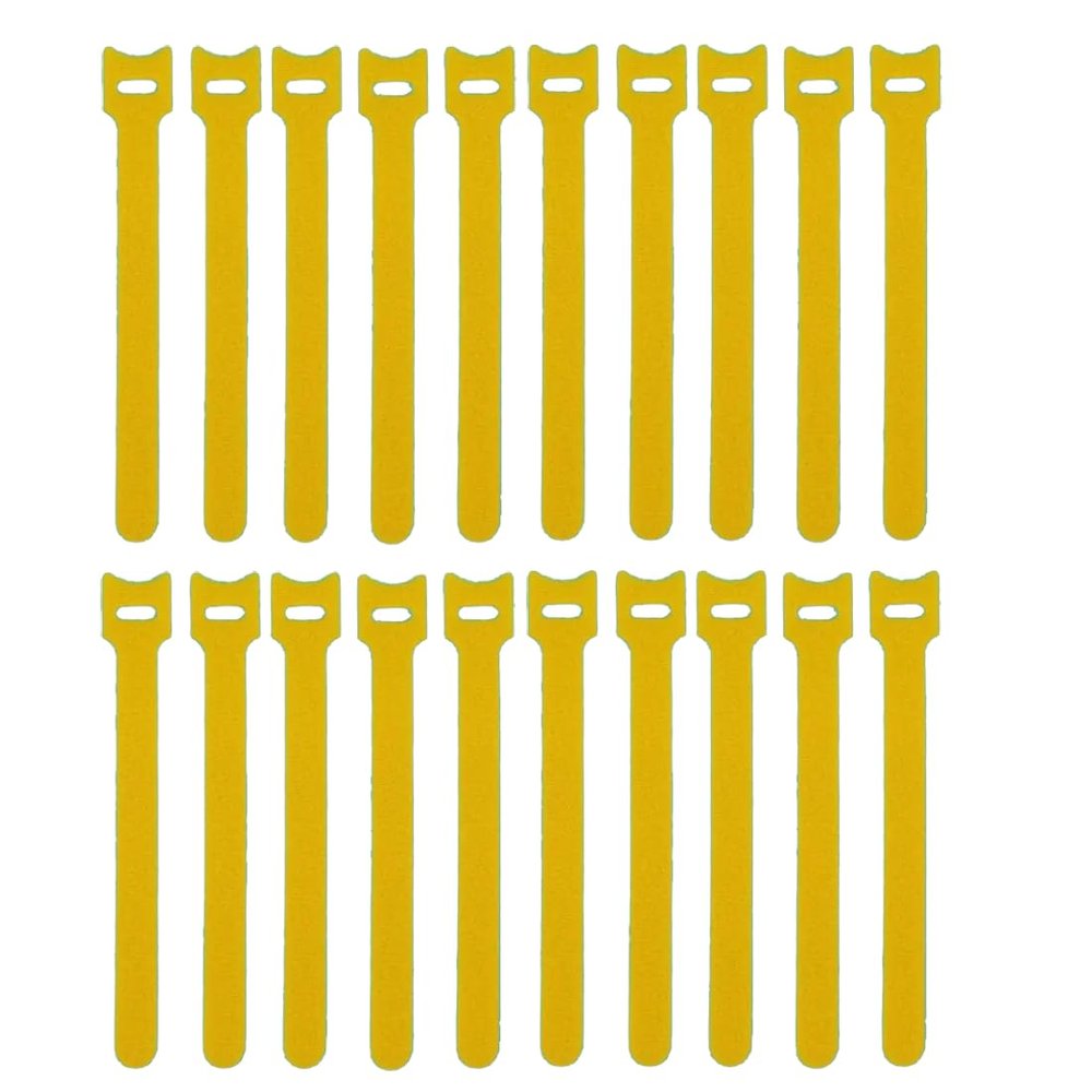 Kable Kontrol Reusable Cable Ties 20 Pack 7 Inch, Yellow, Cable Management Ties, Cord Wraps for Electrical Cords, Wire Management for Organizing Home, Office and Data Centers