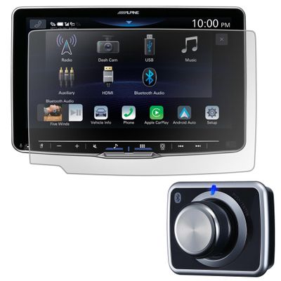 Alpine KAE-HF9DA Anti-Reflective Screen Protector for iLX-F509 & RUX-H02 Next-Gen Remote Bass Knob for Halo Display