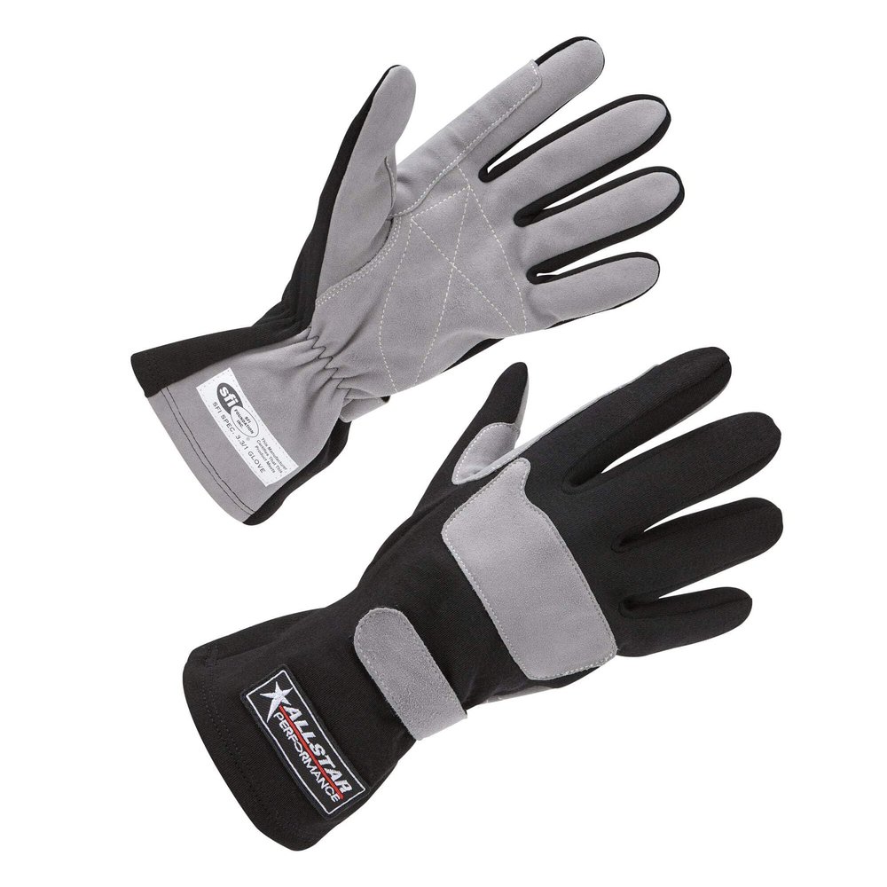 ALLSTAR PERFORMANCE Racing Gloves SFI 3.3/1 S/L Black/Gray Small