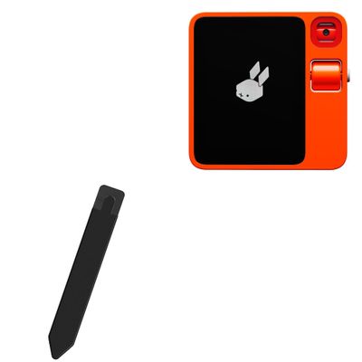 BoxWave Stylus Pouch Compatible with Rabbit R1 - Stylus PortaPouch, Pen Stylii Holder Carrier Portable Self-Adhesive - Jet Black