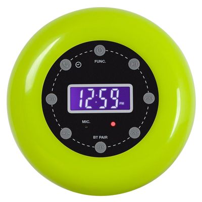HANNLOMAX HX-159CR Shower Clock Radio, FM, Bluetooth, Waterproof (Green)
