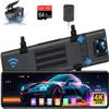 2025 Upgraded 12" 4K Rear View Mirror Camera with WiFi,2160P Mirror Dash Cam Front and Rear Backup Camera for Cars & Trucks,WDR & HDR, Loop Recording, G-Sensor, Parking Monitor, 64GB Card & GPS view 1