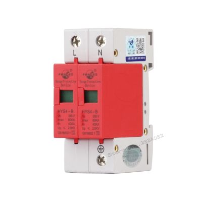 385V 40KA~80KA 2 P 2 Pole SPD House Surge Protector Protective Low-Voltage Arrester Device HYS4-B/2 50hz/60hz din Rail