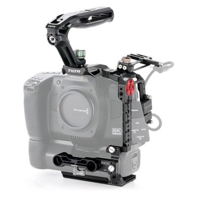 Tilta Basic Kit for BMCC 6K | Includes Full Camera Cage, SSD Holder & Xeno Top Handle | Cold Shoe/Arri Rosette/NATO Rail | Black | TA-T64-B-B
