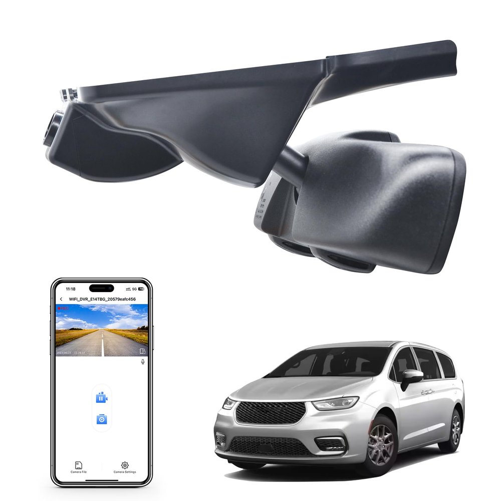 4K Dash Cam Custom Fit for Chrysler Pacifica 2017 2018 2019 2020 2021 2022 2023 2024 2025 2026 (Model A),Limited Touring-L Pinnacle Touring,Integrated OEM Look,UHD 2160P Video,WiFi & App 64GB Card