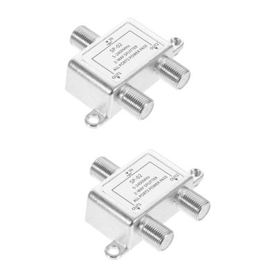 OSALADI 2pcs Cable Splitter Dual Output Splitter for Amplifier and Antenna Compatible and Systems Easy Installation Vertical Horizontal Mounting