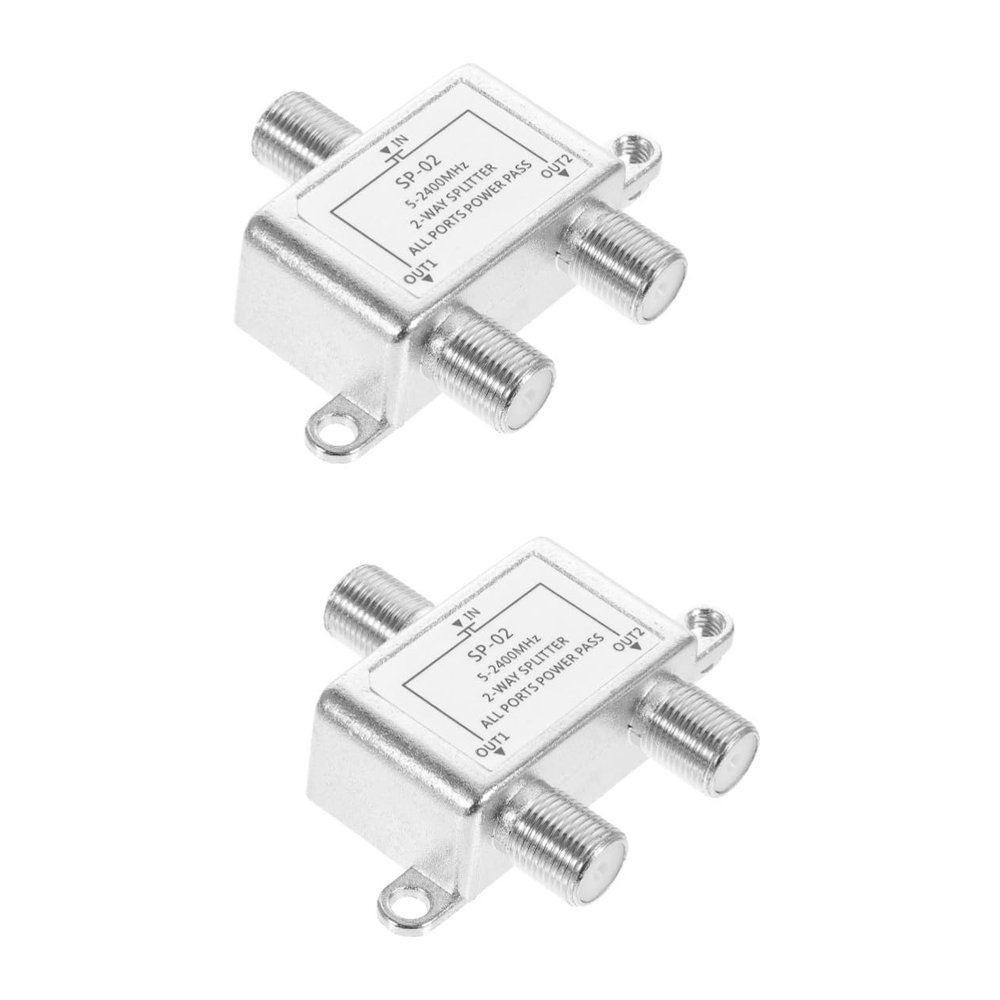 OSALADI 2pcs Cable Splitter Dual Output Splitter for Amplifier and Antenna Compatible and Systems Easy Installation Vertical Horizontal Mounting