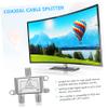 OSALADI 2pcs Cable Splitter Dual Output Splitter for Amplifier and Antenna Compatible and Systems Easy Installation Vertical Horizontal Mounting view 2