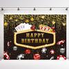 INRUI Casino Happy Birthday Photography Backdrop Las Vegas Casino Night Dice Poker Birthday Party Decorations Banner (7x5FT) view 1