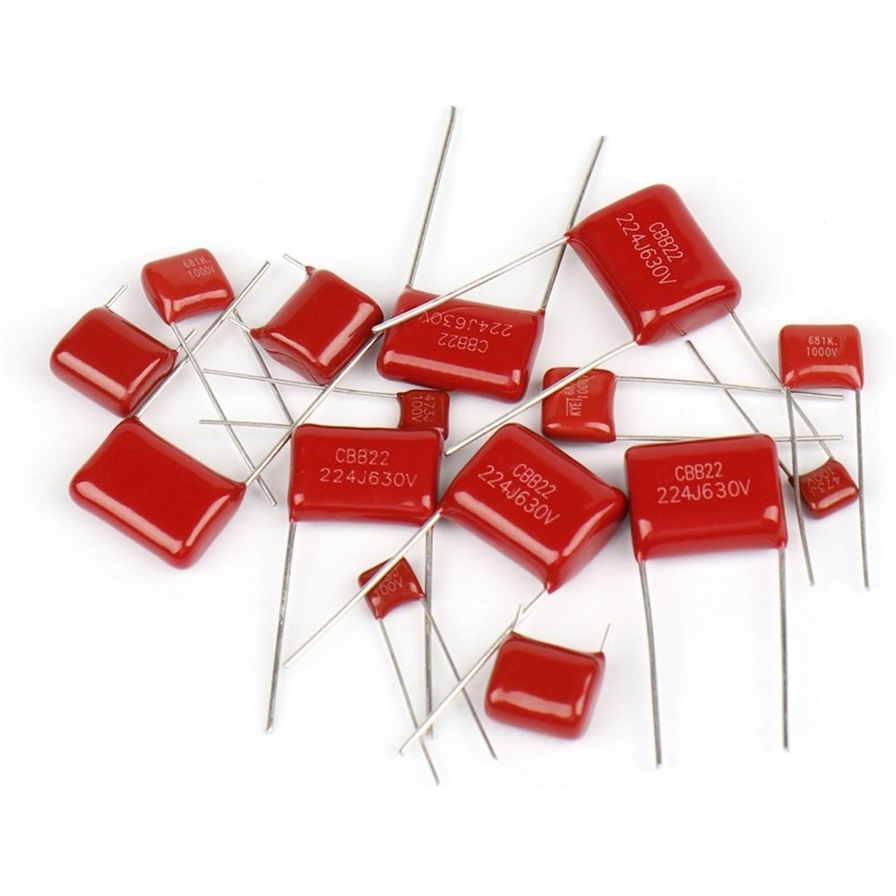 20Pcs 100V CBB Polypropylene Film Capacitor 5MM/8MM 101 103 104 105 125J 221 222 223 224 225 332 333 334 (Size : 100V222J P5 2.2NF)