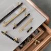 FJYDM 2 Packs Pulls Wardrobe Door Handle Simple Gold Drawer Handle A Variety of Specifications to Choose From-5CM-gold view 3