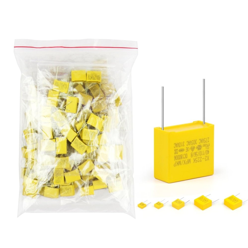 50/70Pcs Capacitor Kit 275VAC X2 Series 0.01UF~2.2UF 10Values Polypropylene Film Capacitors 102K-105K Assorted Kit Set (Size : 70Pcs in Bags)