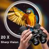 LUXUN Binoculars for Adults High Powered,20x50 Binoculars with BAK4 Prism FMC Lens, Waterproof Telescope for Bird Watching, Hunting, Football Games, Travel and Cruise with Carrying Bag and Strap view 2