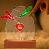 Dertacoa Personalized Couple Bear Acrylic Light Custom Name Night Light 2024 Valentine's Day Anniversary Wedding Table Lamp Acrylic Plaque for Dad Mom Girlfriend Wife Borfriend Husband view 4