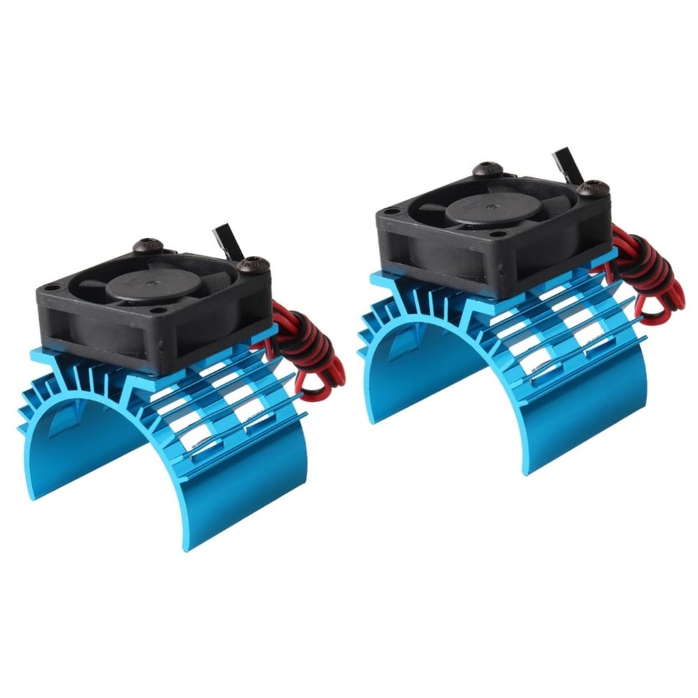 Uonlytech 2pcs Heat Sink System Aluminum Motor Cooling Fan for 1/10 Car 540/550 Brush Motor