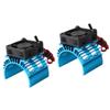 Uonlytech 2pcs Heat Sink System Aluminum Motor Cooling Fan for 1/10 Car 540/550 Brush Motor view 1