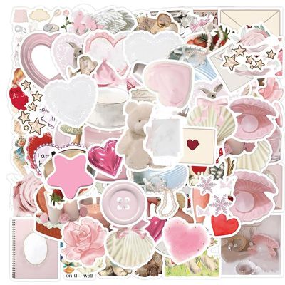 100PCS Coquette Stickers,Pink Coquette Aesthetic Stickers Decal,Vinyl Waterproof Stickers for Water Bottles Laptop Computer Phone Guitar