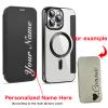 Zlimpty Personalized Leather Textured Flip Phone Case, Luxury Leather Flip Magnetic with Card Holder, Personalized Custom Name Phone Case, for iPhone 15/14/13/12 Pro Max (Black,for iPhone 13) view 2