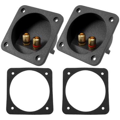 ALOEU DIY Home Car Stereo Screw Cup Connectors Subwoofer Plugs 2-Way Speaker Box Terminal Binding Post, 2 pcs Black